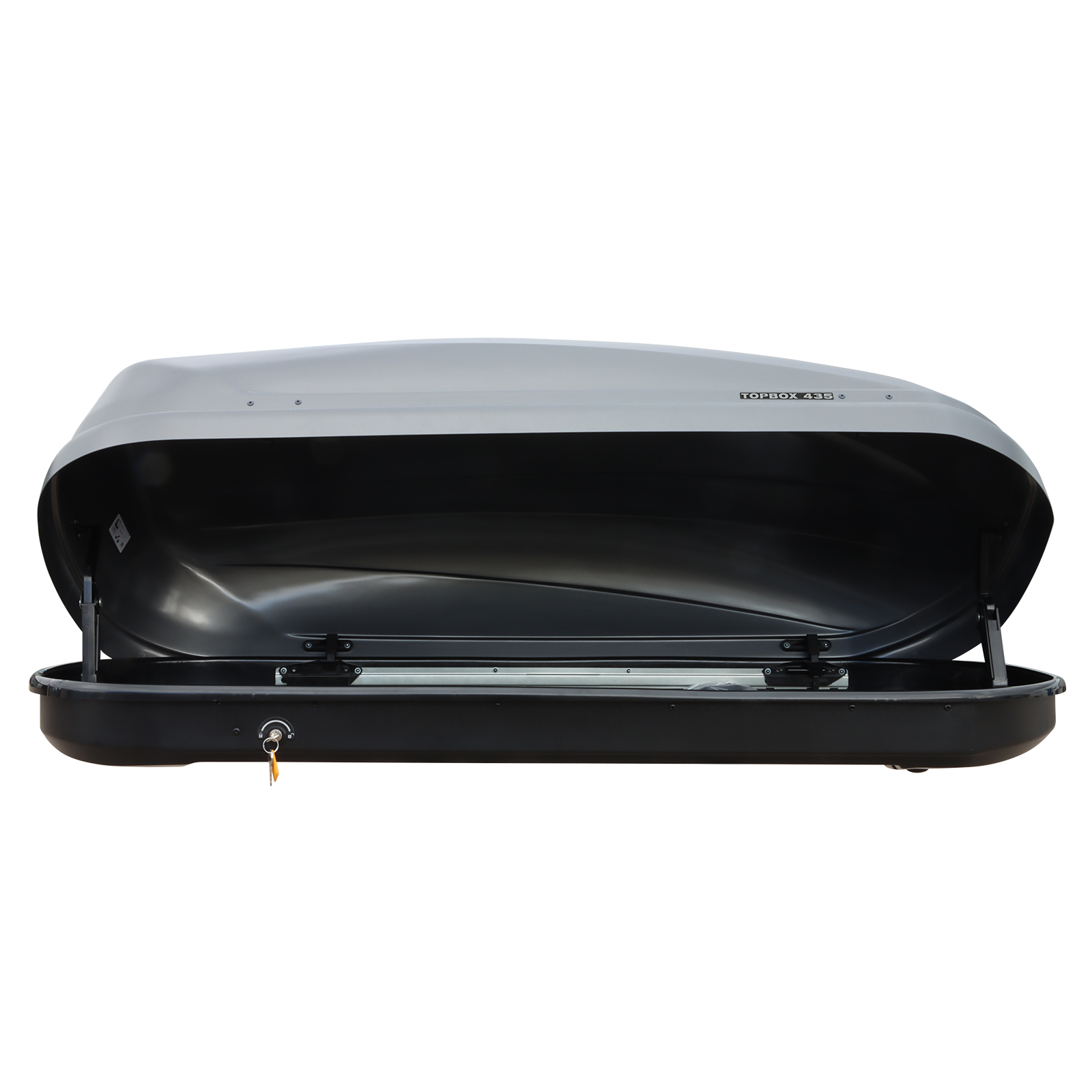 ET7435GD - Автобокс Евродеталь TOPBOX 435 (графит дастинг) (1760х820х420) Скобы